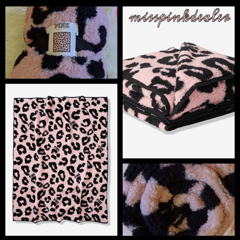 VS PINK Double Sided Sherpa Blanket 50in by 60in